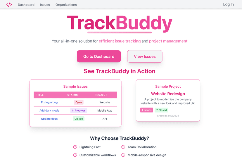 TrackBuddy - Comprehensive Issue Tracker