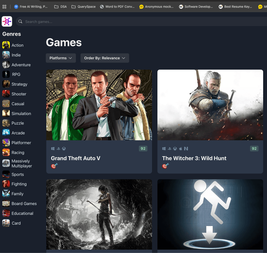 Game Dock Website