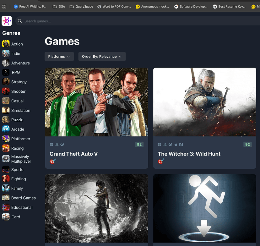 Game Dock Website